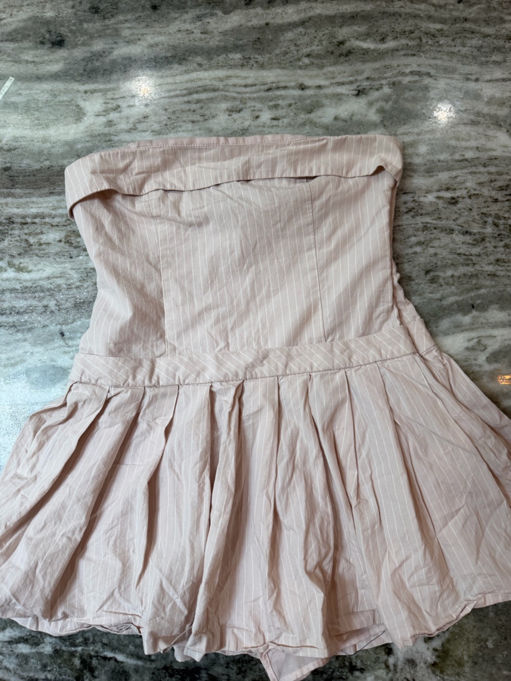 Zara Light Pink Strapless Pleated Dress - Picture 3 of 4